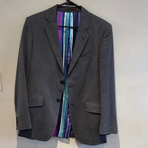 Etro Charcoal Blazer with Vibrant Lining